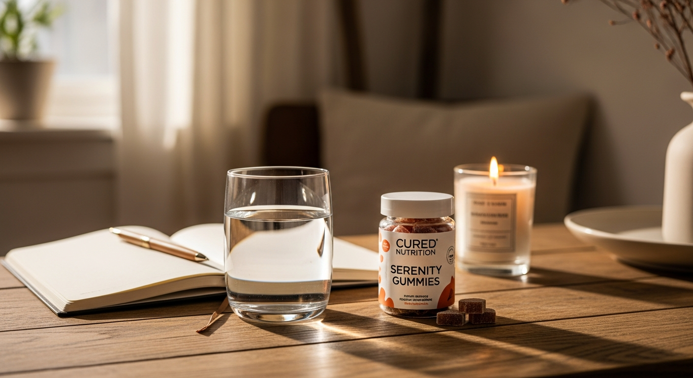 Cured Nutrition Serenity Gummies CBD adaptogenic formula for stress relief and sleep