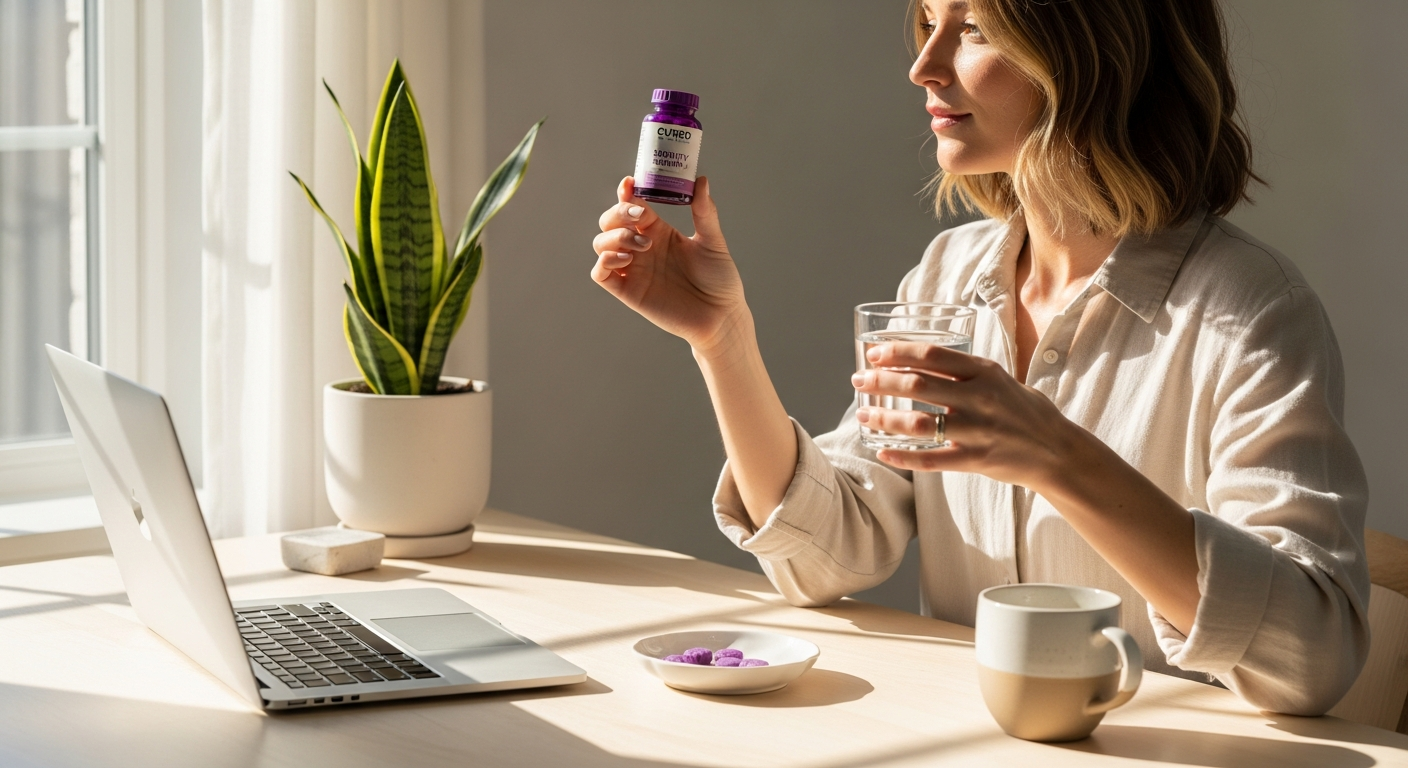 Cured Nutrition Serenity Gummies stress relief hemp extract adaptogens mushrooms