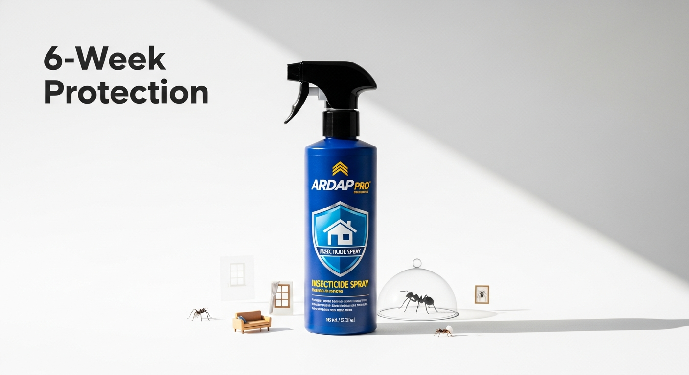 ARDAP Pro Insecticide Spray bottle with pest control application demonstration