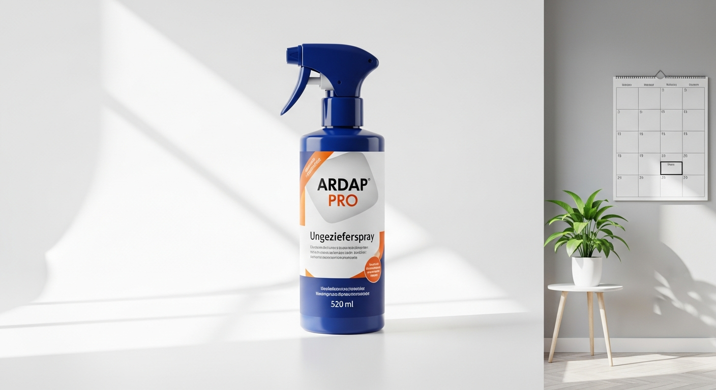 ARDAP Pro Ungezieferspray aerosol can with pest control application instructions and safety information displayed
