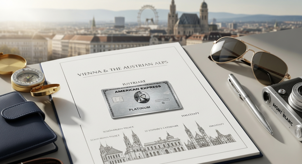 American Express Platinum Card Austria metal card with luxury lifestyle benefits and airport lounge access