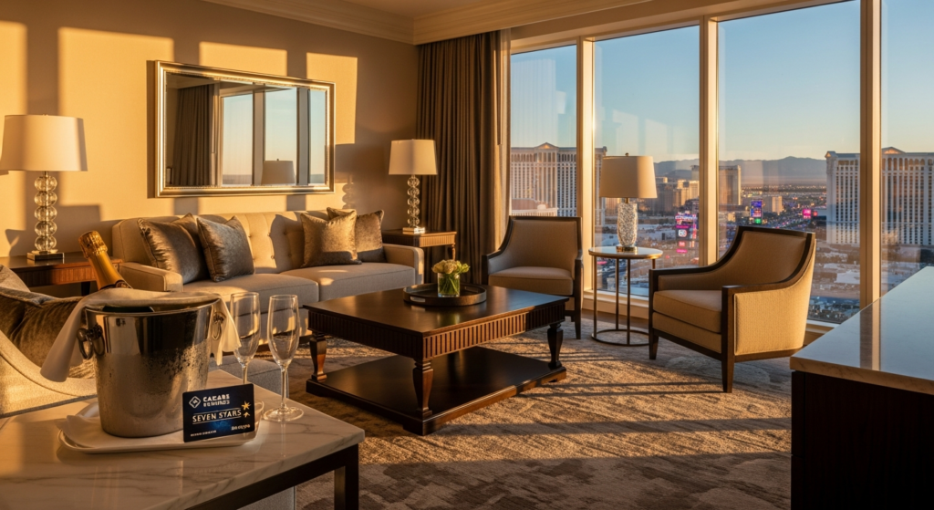 Luxury Caesars Rewards Seven Stars annual retreat destination resort with premium accommodations