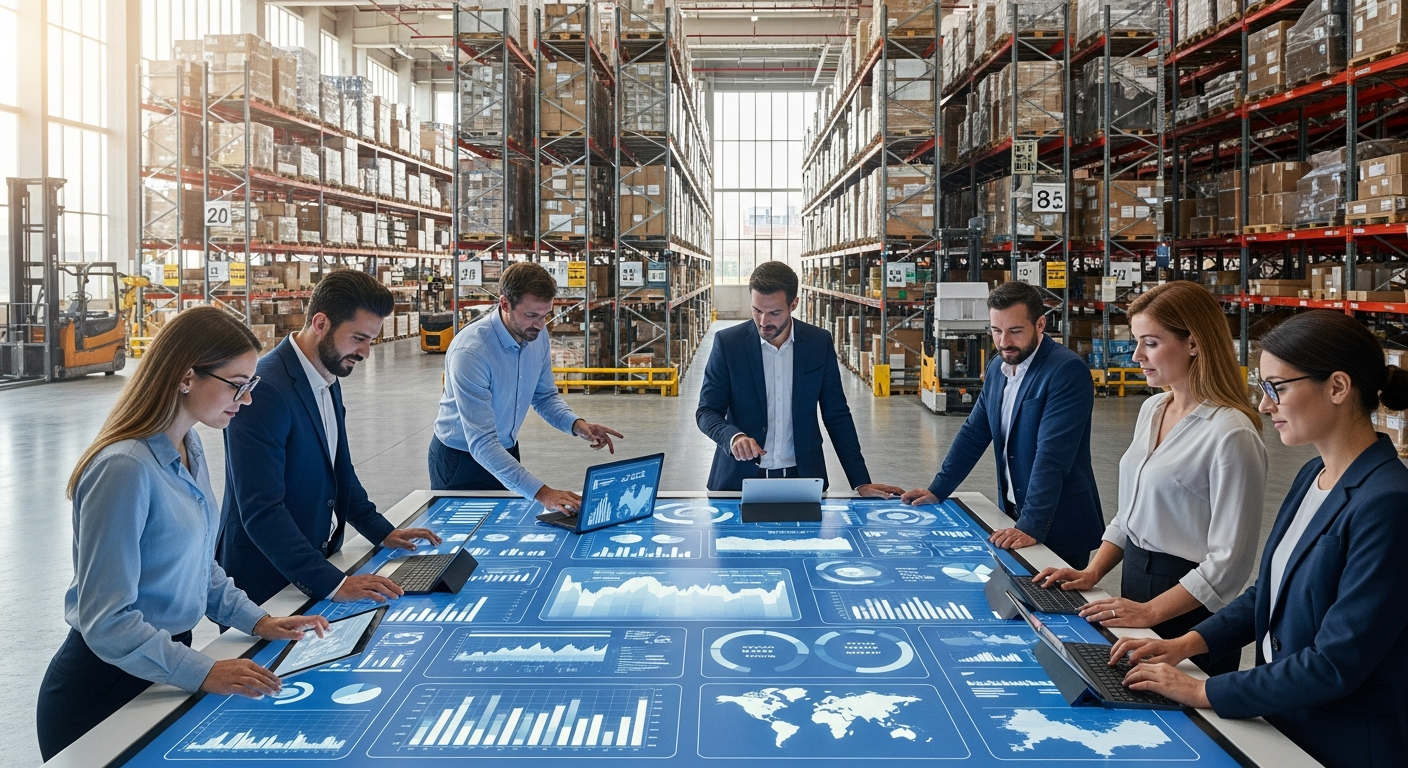 LOGISTIK HEUTE magazine cover featuring supply chain logistics and distribution network imagery