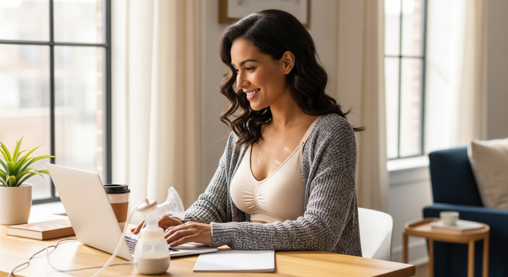 Sublime Hands-Free Pumping Nursing Bra with dual-layer design and EasyClip technology for working mothers