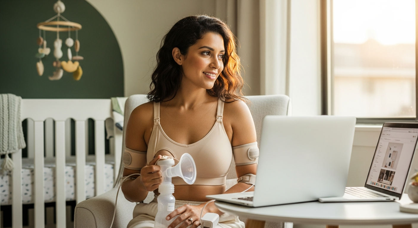 Kindred Bravely Sublime hands-free pumping nursing bra for busty mothers with larger cup sizes