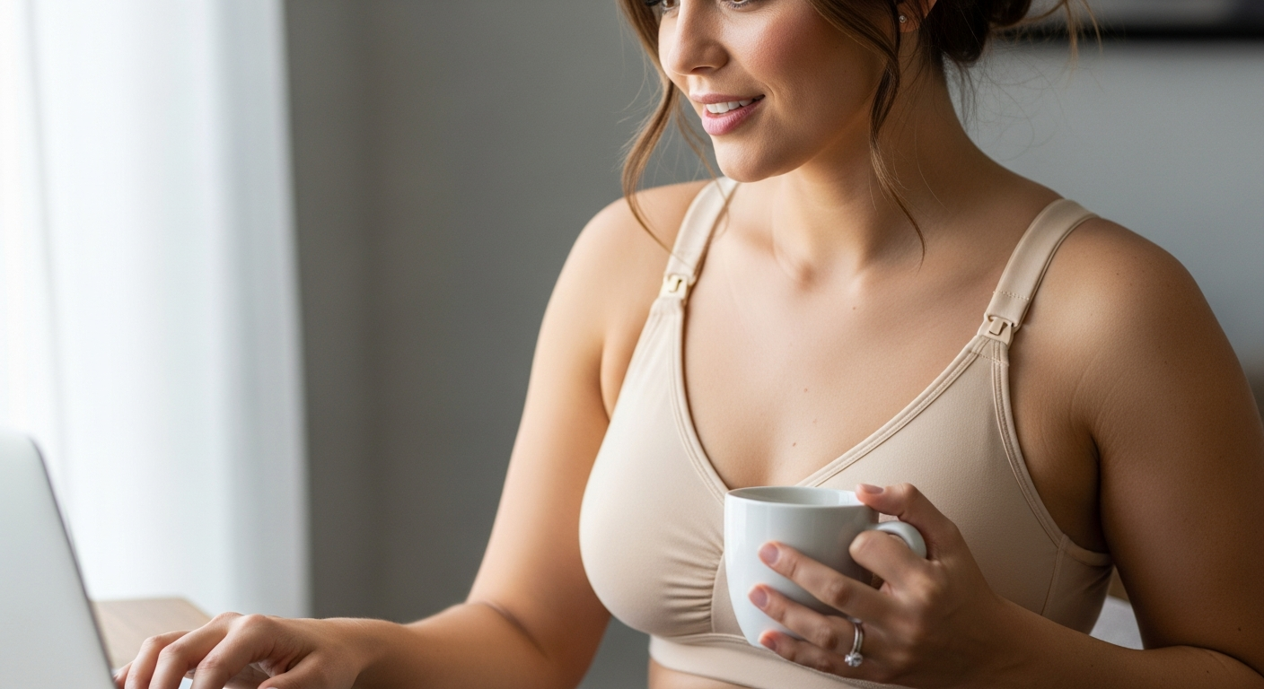 Kindred Bravely Sublime hands-free pumping nursing bra in soft fabric with double-layer design