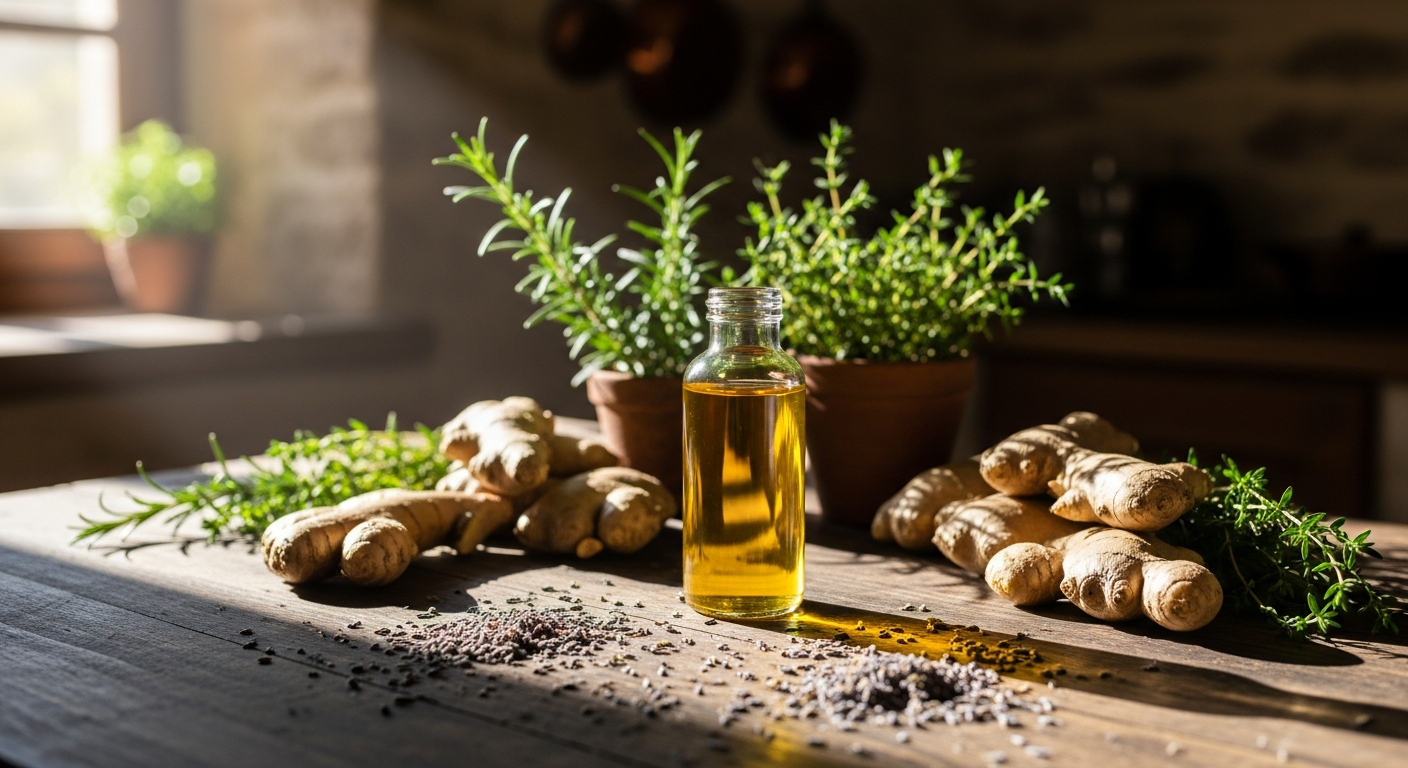 Kloster Kitchen Organic Ginger Shot Classic bottle with real ginger pieces and monastery heritage