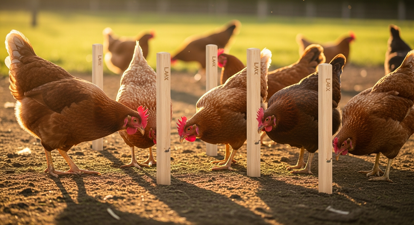 LAX Meadow Pecking Sticks natural compressed hay enrichment product for poultry flocks