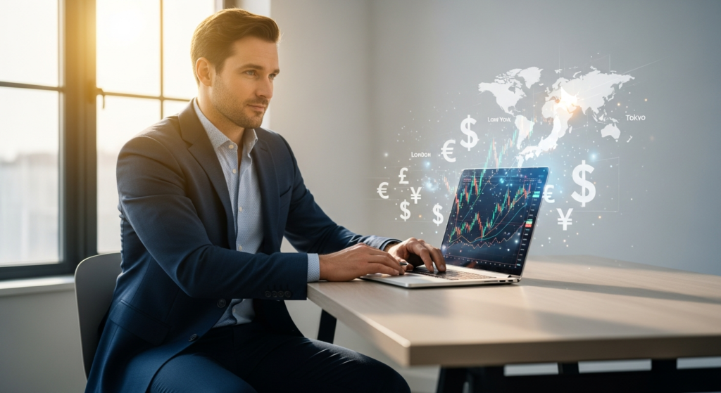 LYNX Multi-Asset Online Brokerage Platform interface showing global market access across 100+ countries and 30+ markets