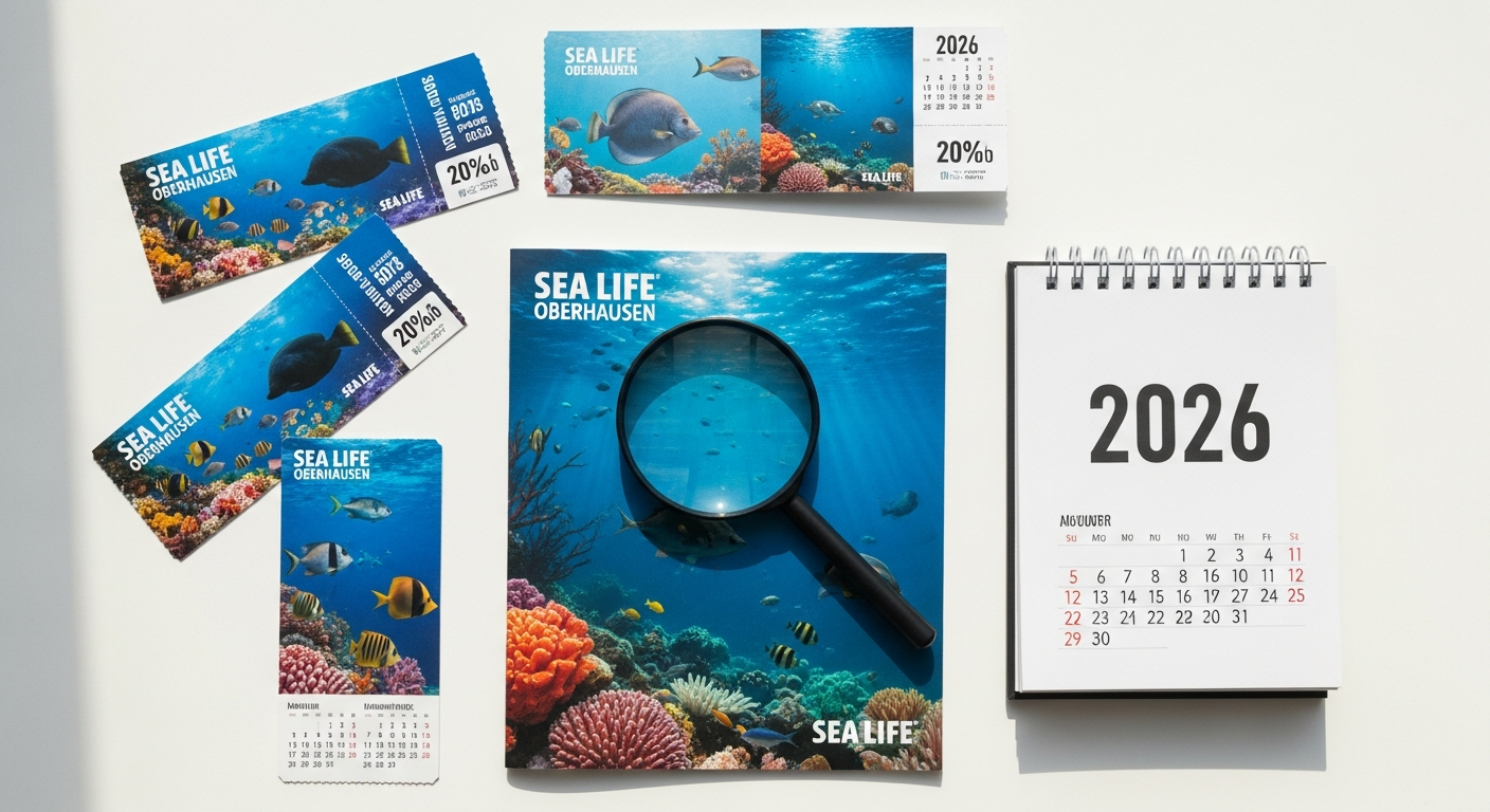 Underwater tunnel with sharks and rays swimming overhead at SEA LIFE Oberhausen aquarium