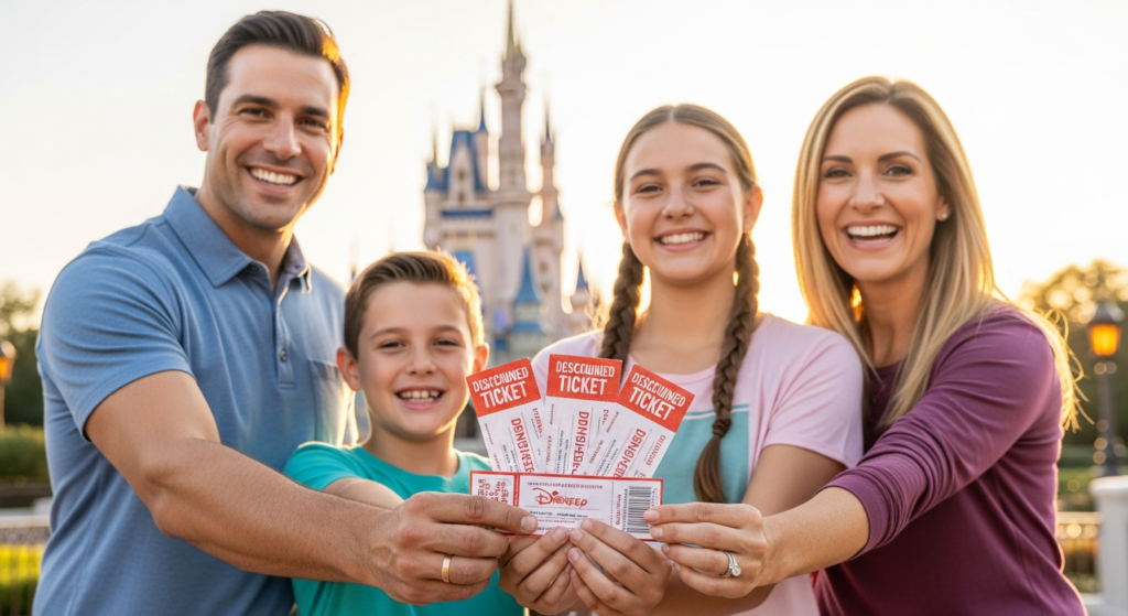 Colorful Walt Disney World theme park castle with fireworks and magical atmosphere