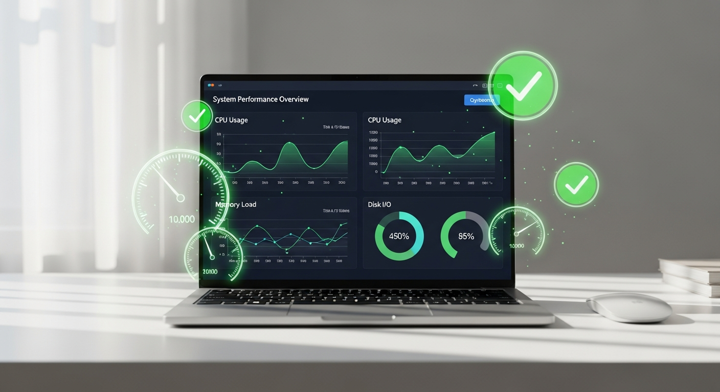iolo System Mechanic PC optimization software interface showing ActiveCare maintenance dashboard and performance monitoring tools