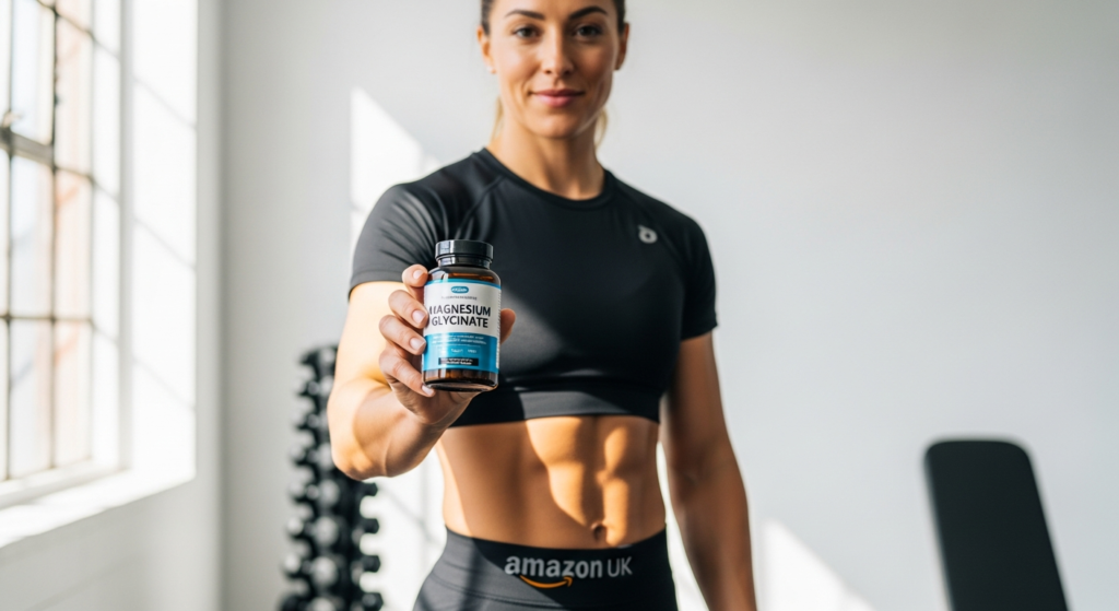 Athlete in gym performing strength training exercise with dumbbells during intense workout session