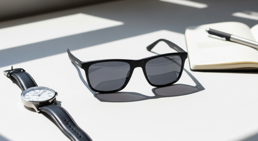 Carrera 5039 S square-frame sunglasses with gradient gray lenses displayed on white background