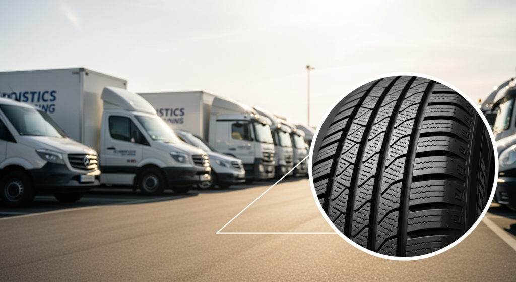 Michelin CrossClimate 2 all-weather tire mounted on commercial fleet vehicle wheel