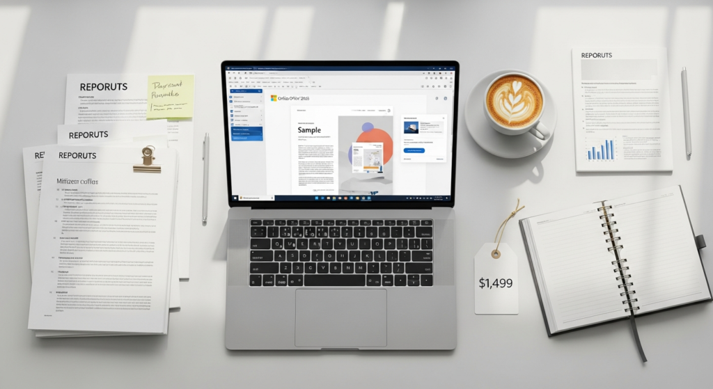 Microsoft Office 2026 Professional Plus license digital delivery and activation interface on computer screen