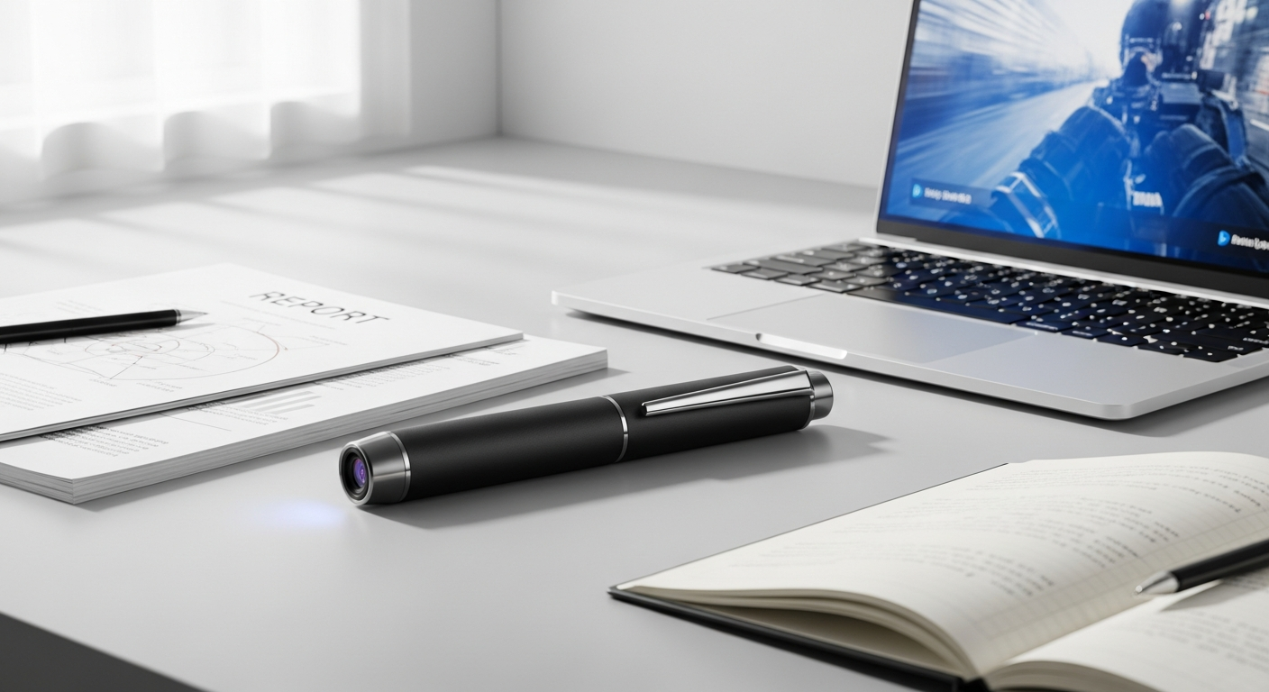 iSpyPen Pro X 2K HD Spy Camera pen-shaped recording device with functional rollerball design for professional documentation