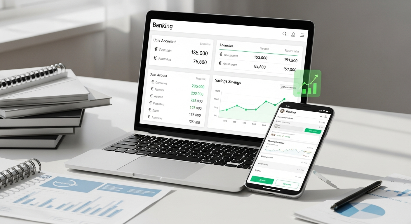 Unicaja Digital Requetecuenta online banking account interface showing welcome bonus and savings features on mobile device